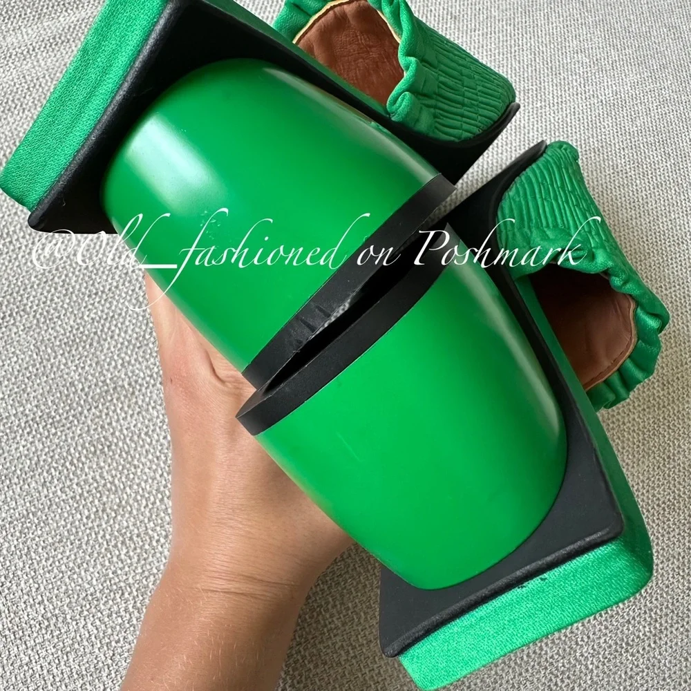 GANNI Smocked Kitten-Heel Mules